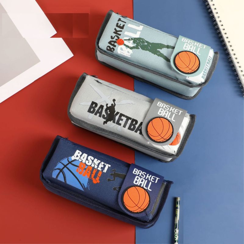 

Tempat Pensil Anak Laki Laki Bahan Oxford Kotak Pensil Resleting Bola Basket