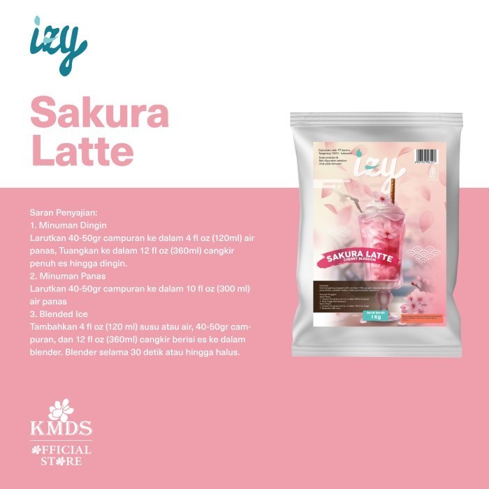 

Izy Powder Drink Sakura Latte 1kg