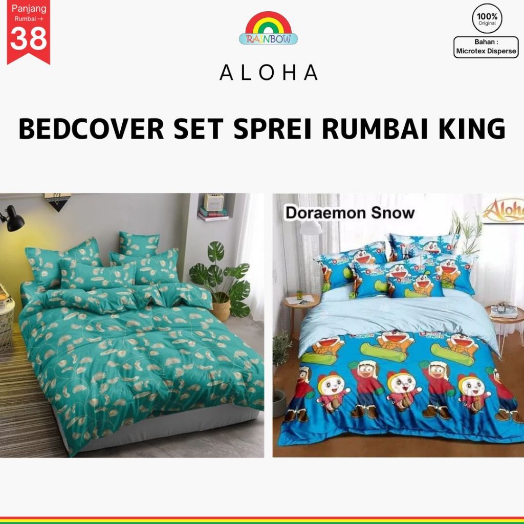 Aloha - Bed Cover SET SPREI RUMBAI King (180x200) Terlaris pilihan