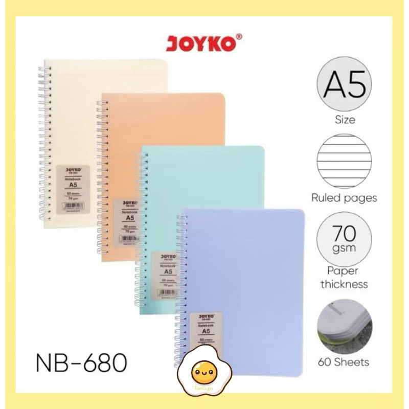 

Ruled Warna Pastel Notebook Diary Agenda Buku Catatan Bergaris Joyko NB-680 60 Lembar