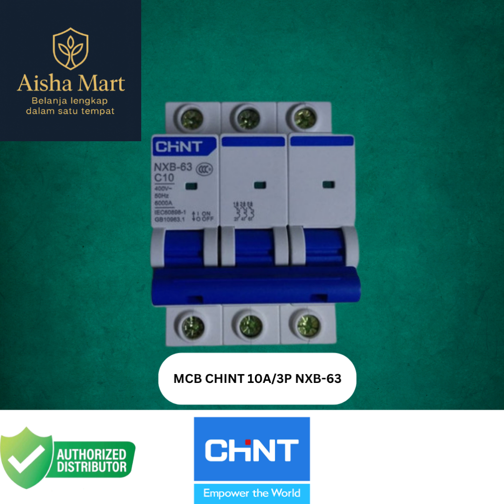 MCB CHINT 10A 3P NXB-63 | Miniature Circuit Breaker 3 Pole | Breaker Listrik 3 Phase