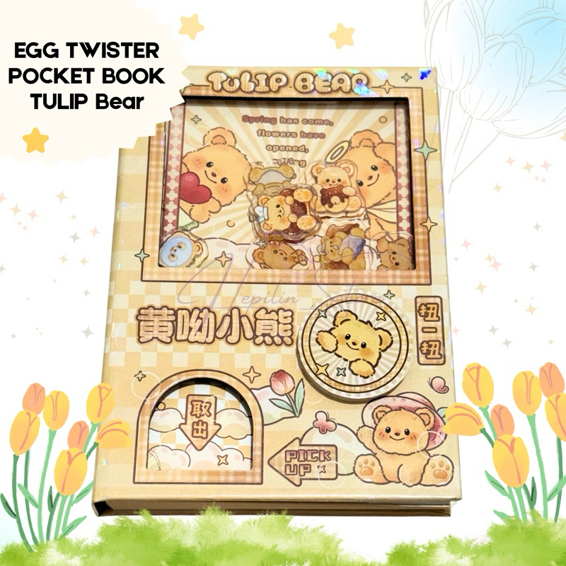 

EGG TWIST POCKET BOOK A7 Tulip Bear / Play Book Kecil / Notebook Unik / Notes A7 / Agenda Kecil Beruang Lucu / Buku Permainan