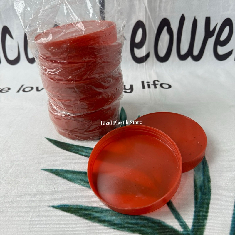 ( 12 PCS ) TUTUP TOPLES PLASTIK/TUTUP TOPLES JADUL WARNA MERAH/TUTUP TOPLES DIAMETER 11 CM/TUTUP TOP