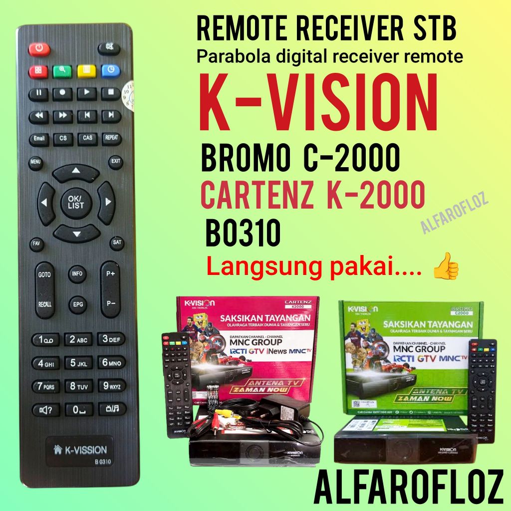 Remote Stb Receiver Parabola K-VISION C2000 Bromo / K2000 Cartenz Remot Set Top Box