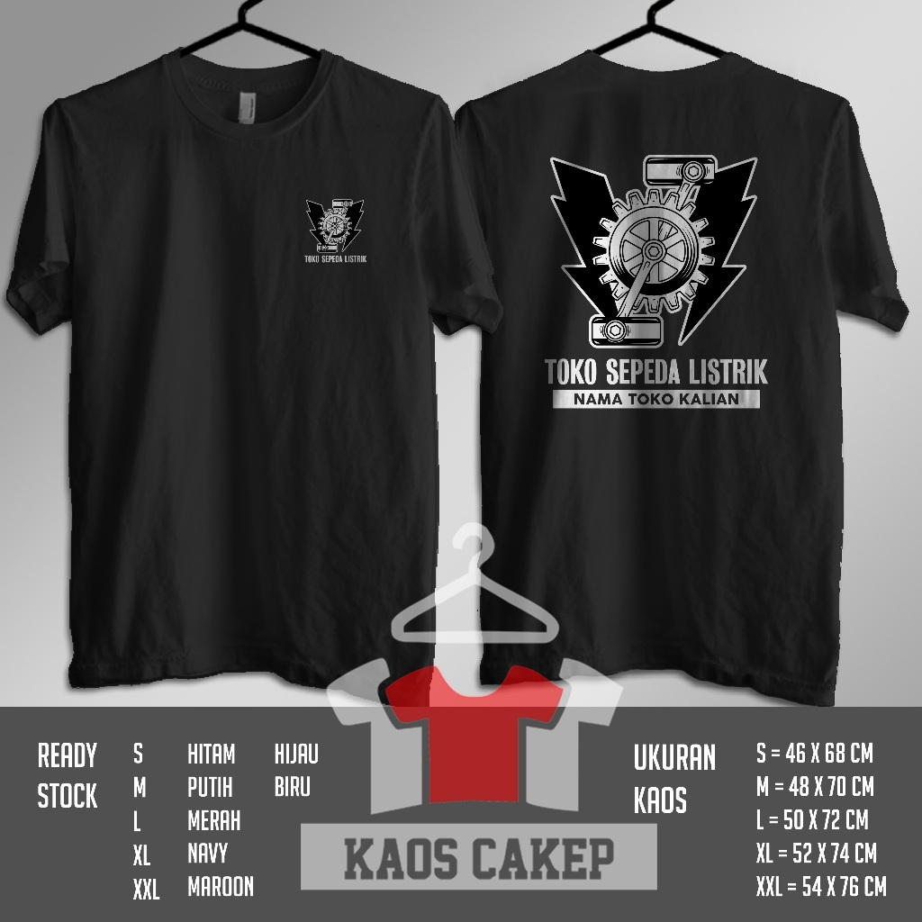 Kaos Toko Sepeda Listrik Gratis Nama Toko Kalian Baju Distro