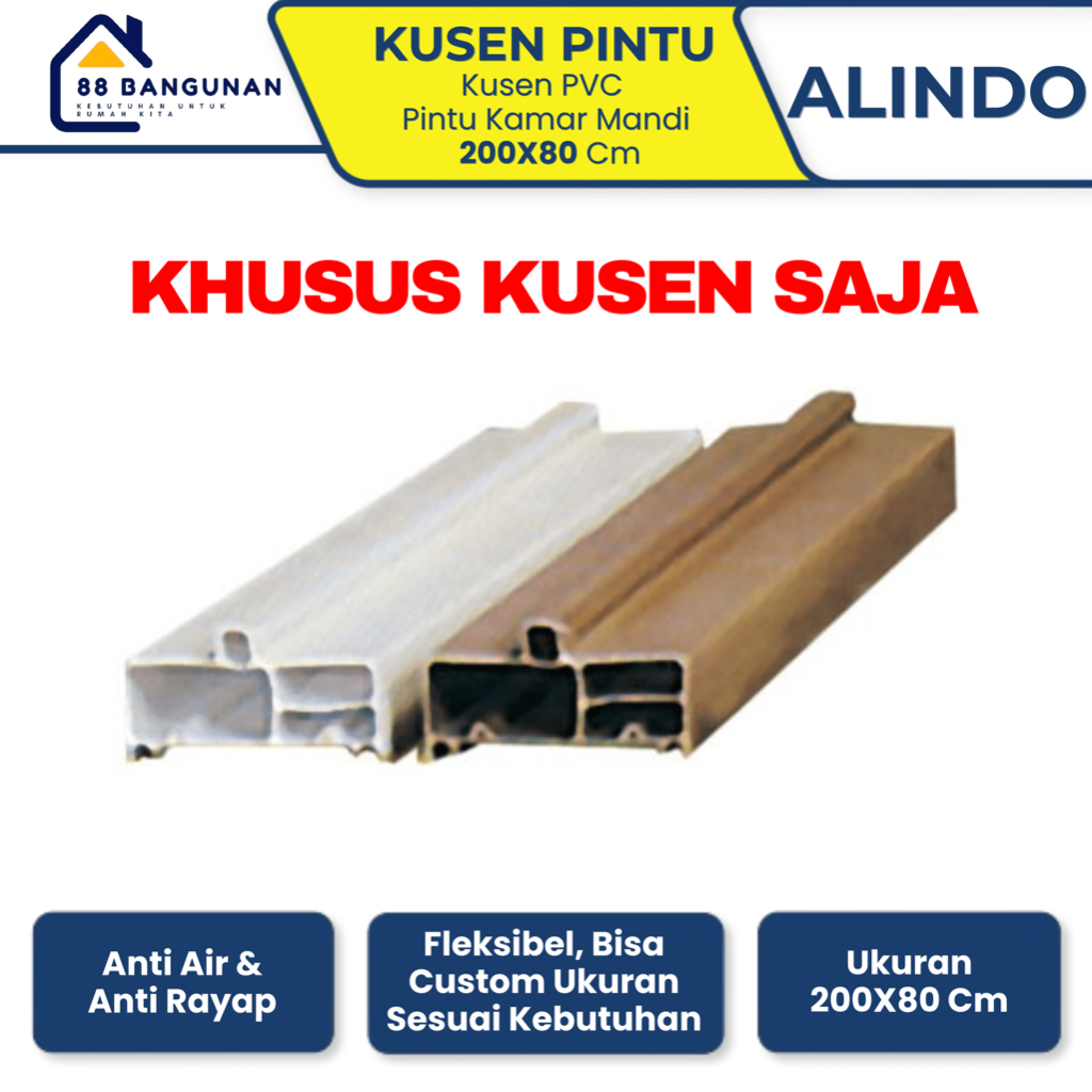 [KHUSUS KUSEN SAJA] Kusen PVC Pintu Kamar Mandi Ukuran 200X80 Cm