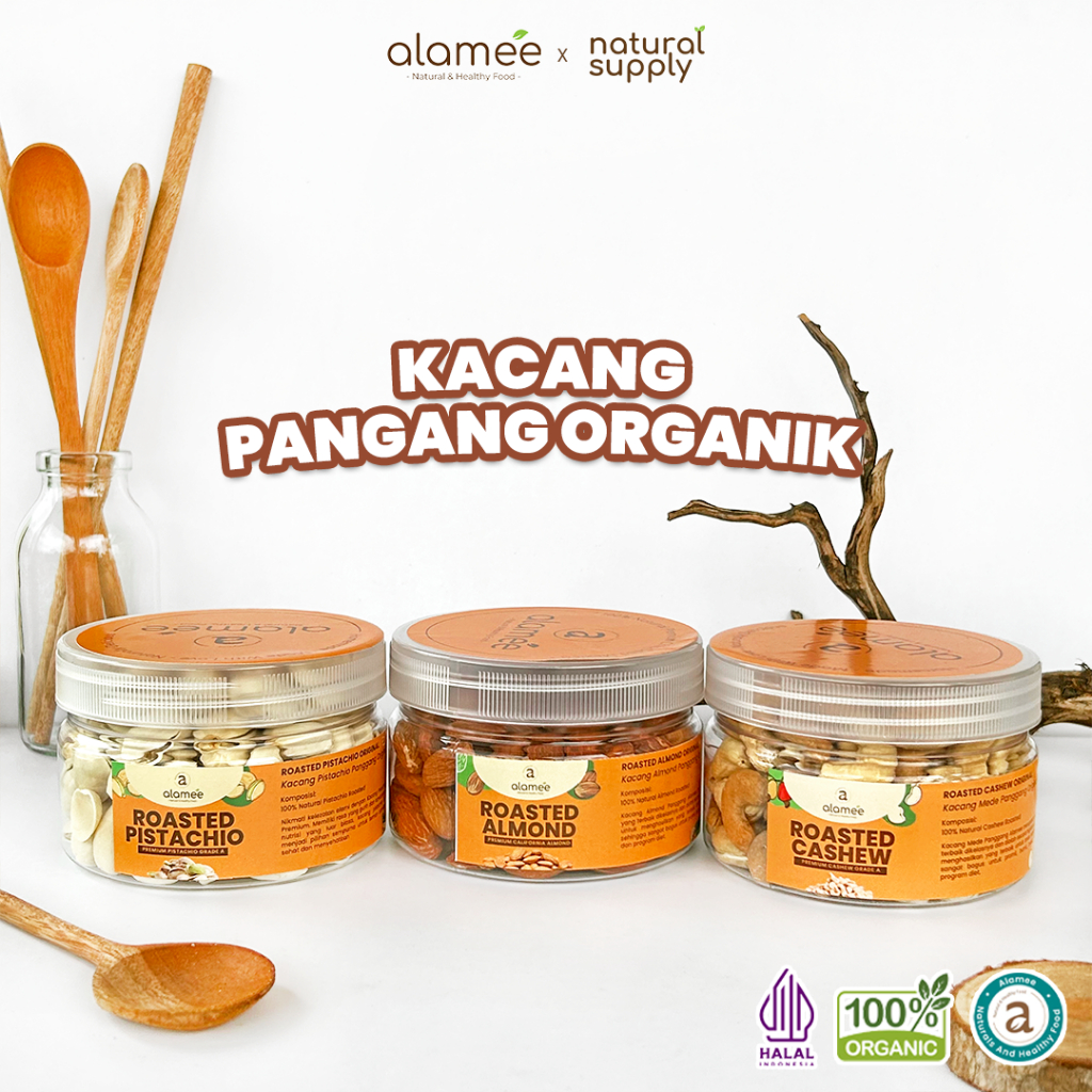 

ALAMEE Kacang Almond Mede Walnut Pistachio Panggang Roasted Siap Makan naturalsupply