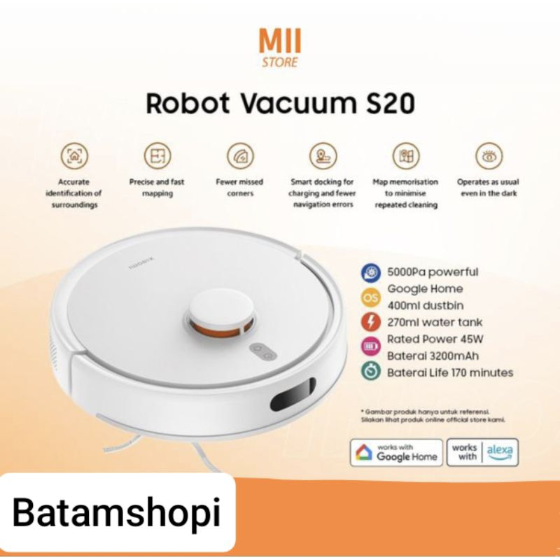 xiaomi robot vacuum s20 penyedot debu lantai original