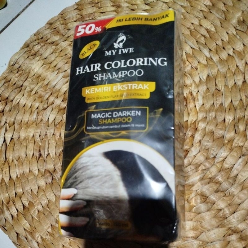 shampoo uban,hair coloring shampoo my iwe black 150 ml exp 2027