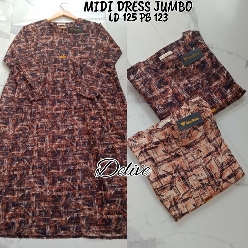 MIDI DRESS RAYON JUMBO//MIDI DRESS RAYON MOTIF ABSTRAK//HOMEY DRESS RAYON JUMBO