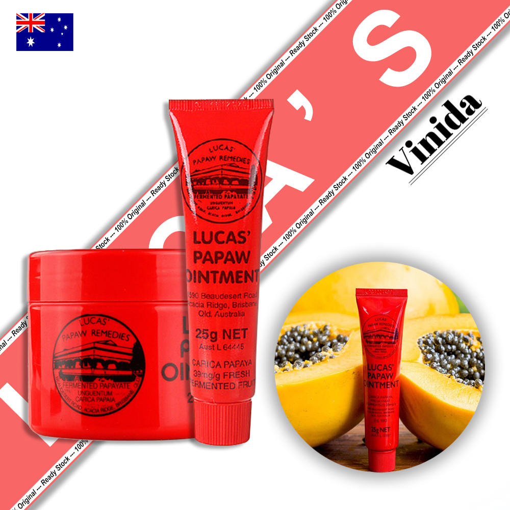 【Ready Stock】Lucas Papaw Ointment Original 25g 75g Pure Pawpaw Lip Balm Lips Blam Dan Salap Penghila