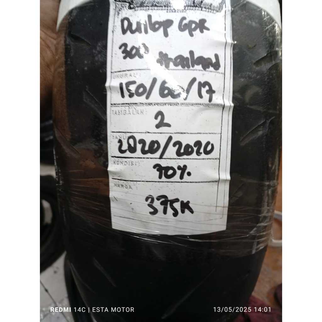 BAN COPOTAN DUNLOP SPORTMAX GPR 300 RING 17 UKURAN 150 60 17 KODE2820