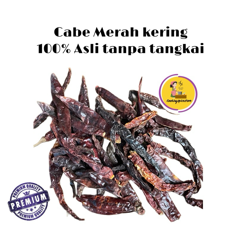 

Cabe Merah Kering 100% ASLI | Cabe Pedas Tanpa Tangkai 500gr-1Kg
