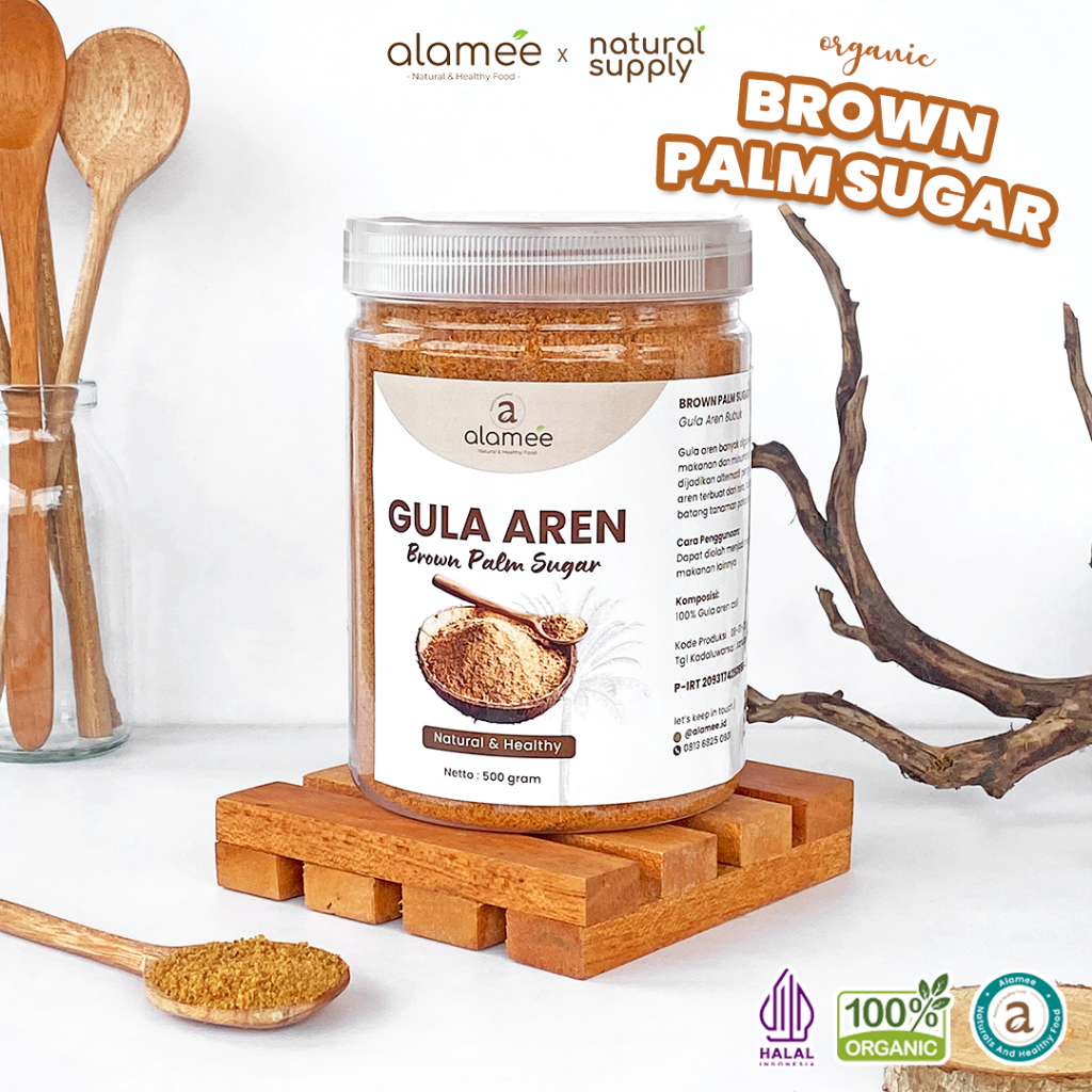 

ALAMEE Gula Aren Bubuk Organik Asli Powder Palm Sugar Premium Semut Natural Organic Organik 500 Gram