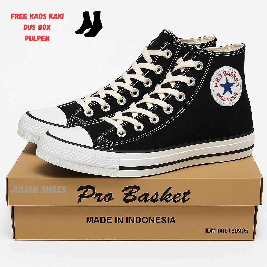 Sepatu Sekolah Pria Wanita NB Basket Tinggi Hitam Putih