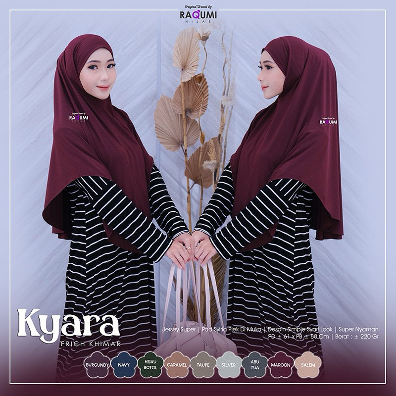 KYARA FRENCH KHIMAR BRAND ORI BY RAQUMI // HIJAB FRENCH // HIJAB JUMBO // HIJAB NON PAD // HIJAB JER