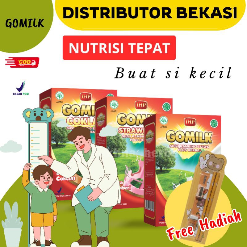 

[BISA COD + GARANSI] Susu GOMILK 1 BOX KEMASAN 200gram | Membantu Tumbuh kembang si kecil