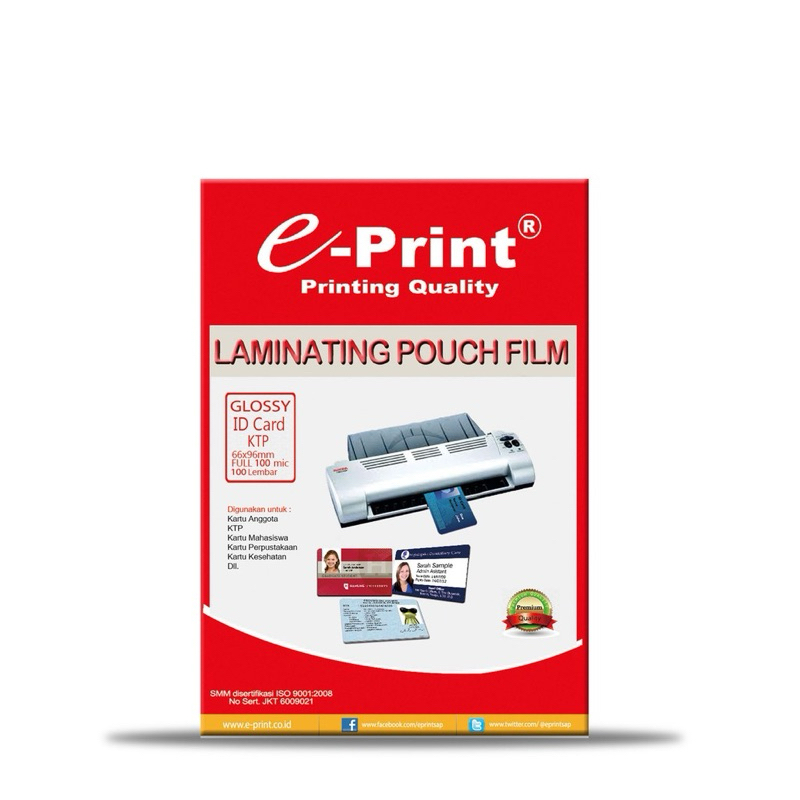 

GROSIR LAMINATING KTP E-PRINT 250 mic ISI 100 LEMBAR