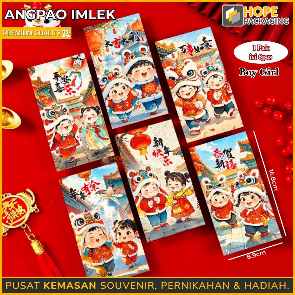 

[Harga 1 pack] Angpao Imlek / Angpao Chinese new year / Angpao Motif Lucu / Angpao Panjang Imlek