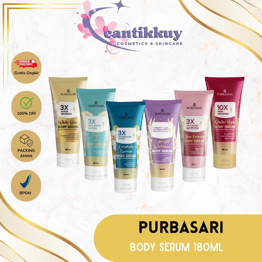 ✨ cantikkuy✨  PURBASARI Body Serum 180ml - Body Lotion Mencerahkan Purbasari White Glow Cybright Whi