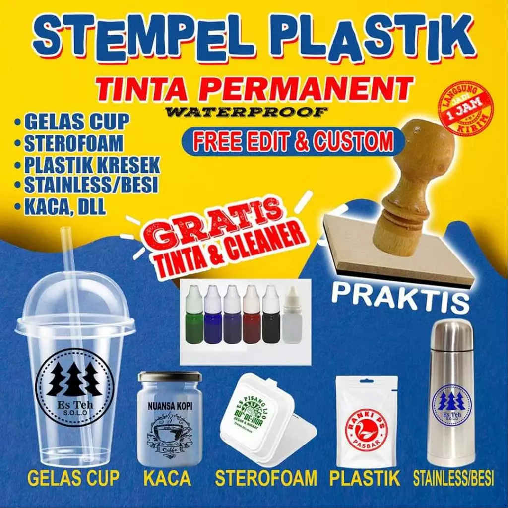 

STEMPEL CUP | STEMPEL STEROFOAM | STEMPEL PLASTIK TINTA PERMANEN free tinta