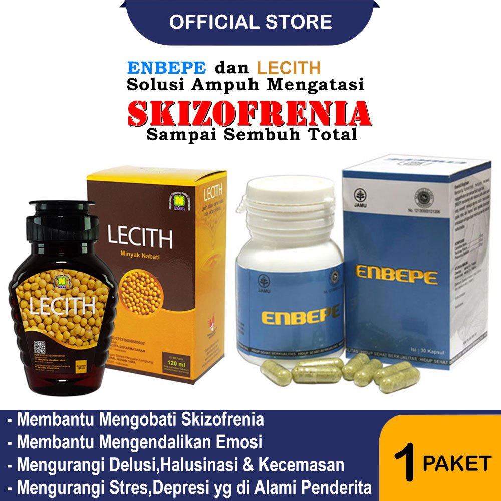 Paket Enbepe dan Lecith Nasa Original Obat Skizofrenia Herbal Paling Ampuh Atasi Sakit Jiwa, Stres, 