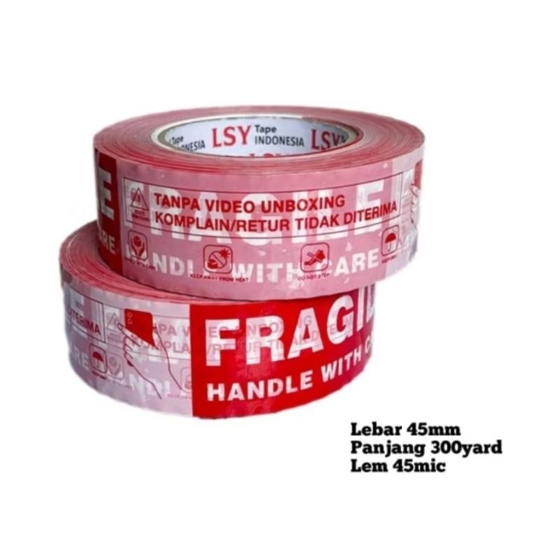 

lakban fragile unboxing mix LSY TAPE 45mm x 300yard ( CMH )