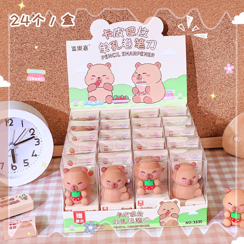 

RAUTAN PENSIL PERAUT PENCIL SILICONE SHARPENER CAPYBARA KAPYBARA STRAWBERRY BOBA