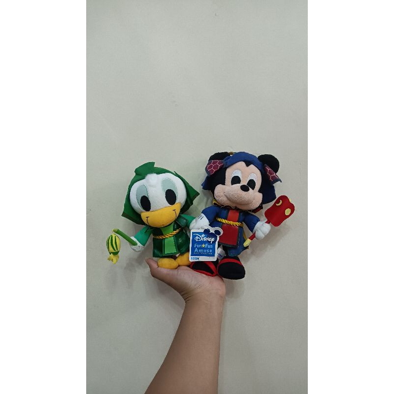 Sepasang Boneka Mickey Mouse dan Donald Duck Pendekar Ori Disney Fun Fan Sega Amuse (Rare) Langka