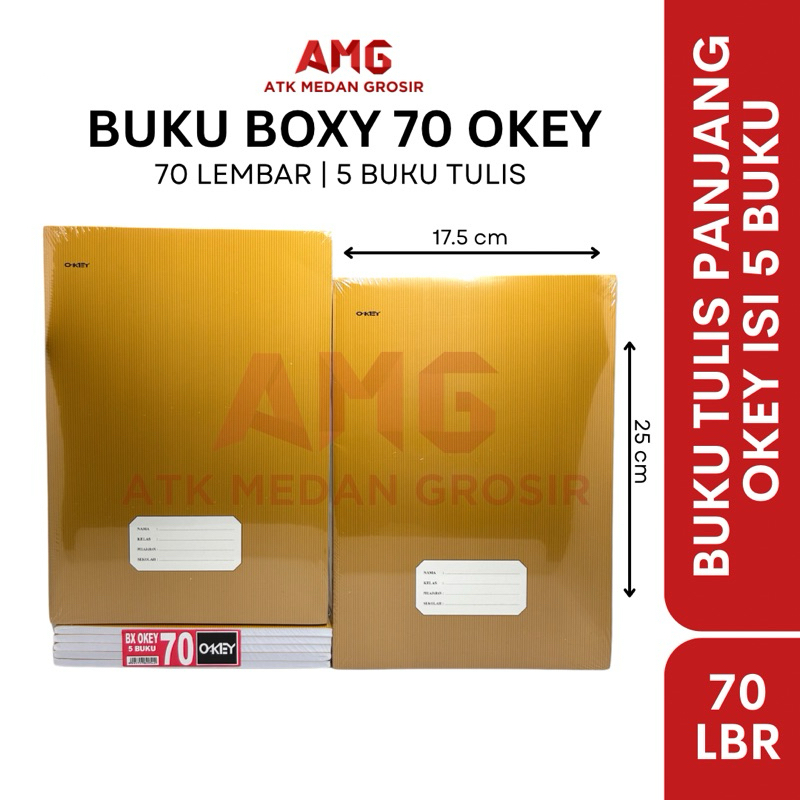 

BUKU TULIS PANJANG BOXY OKEY 70 LEMBAR ISI 5 BUKU