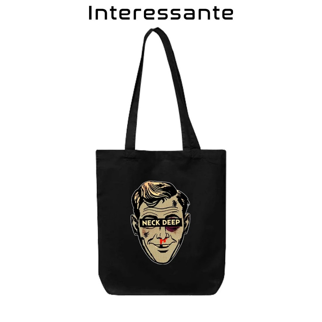 Totebag Band Neck Deep Tote Bag Pria Wanita Resleting Distro Kekinian #123