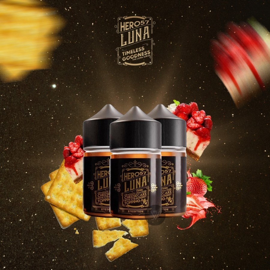 LIQUID LUNA MAGIC GRAHAM CRACKER CHEESECAKE STRAWBERRY BY HERO57 3MG 6MG 9MG 60ML