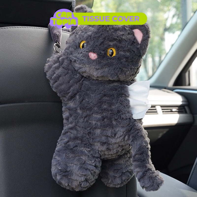 SALE CARTOPIA Tempat Tisu Mobil Kucing Aksesoris Mobil Lucu Kotak Tisu Boneka Organizer Mobil **