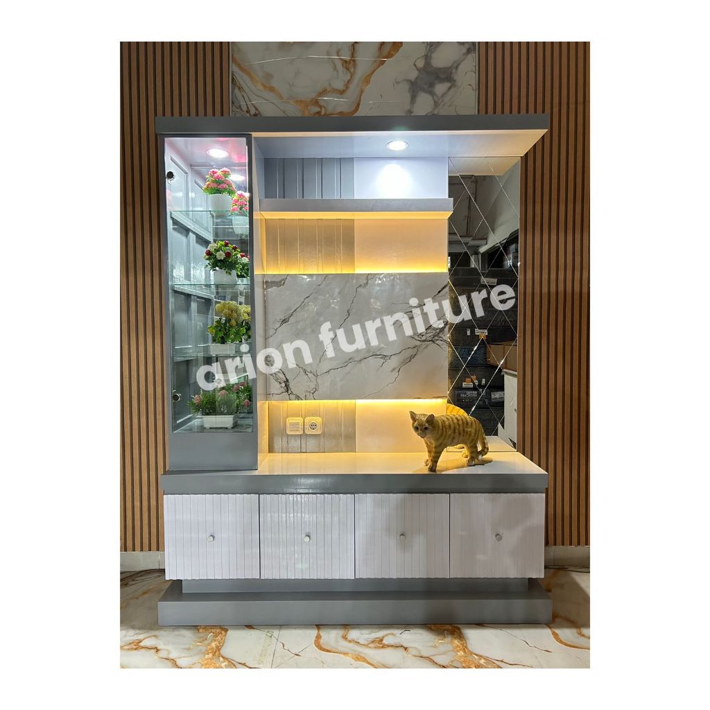 Backdrop/Bufet Tv Led Lampu//Bufet Tv gantung // Bufet Minimalis KAYU MULTRIPLEK