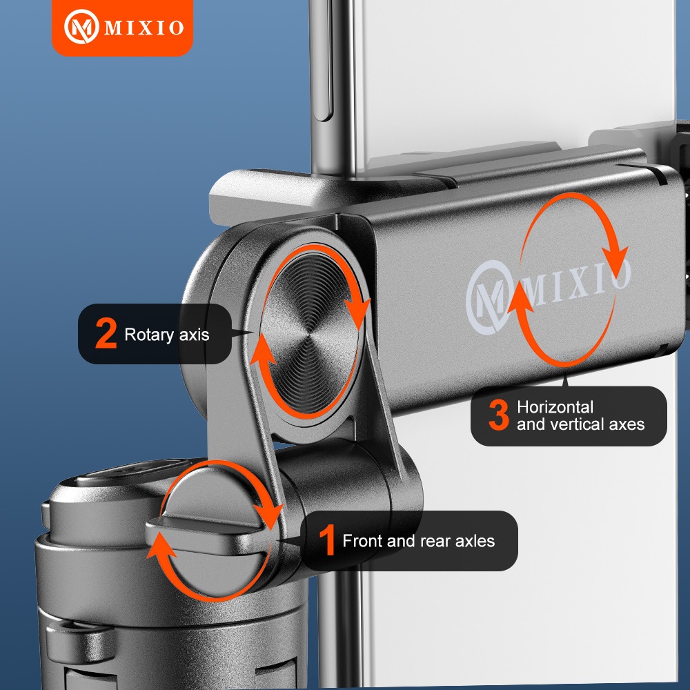 Mixio A15 Mini Premium Pocket Grip Tripod Mini Selfie Stick Remote Control Tripod 3 In 1 Tongsis