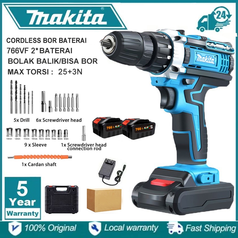 PROMO MAKlTA 766V Mesin Bor Baterai / Mesin Bor Cordless / Bor baterai Bor Listrik Bor Tanpa Kabel