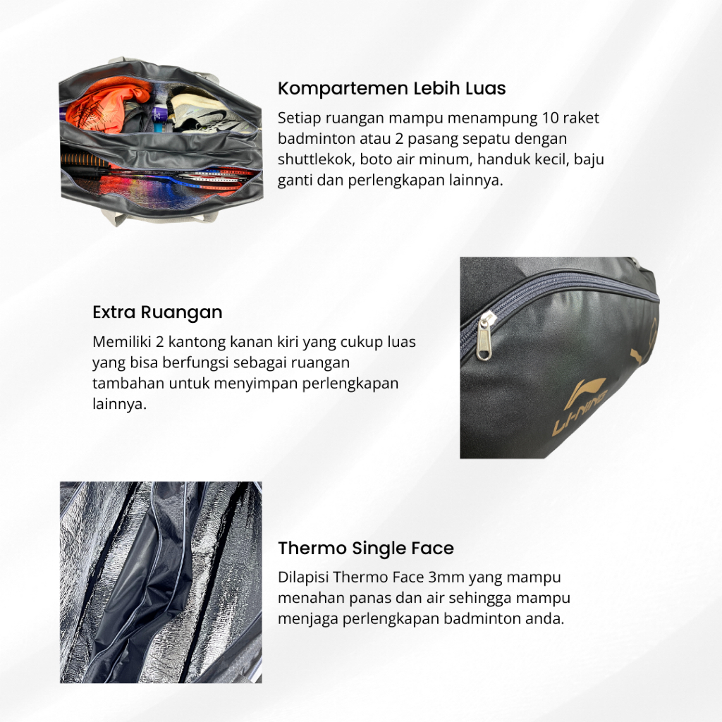 Hot Deals New Deals Tas Badminton Selempang Original - Thermo 2 Ruangan Waterproof Besar