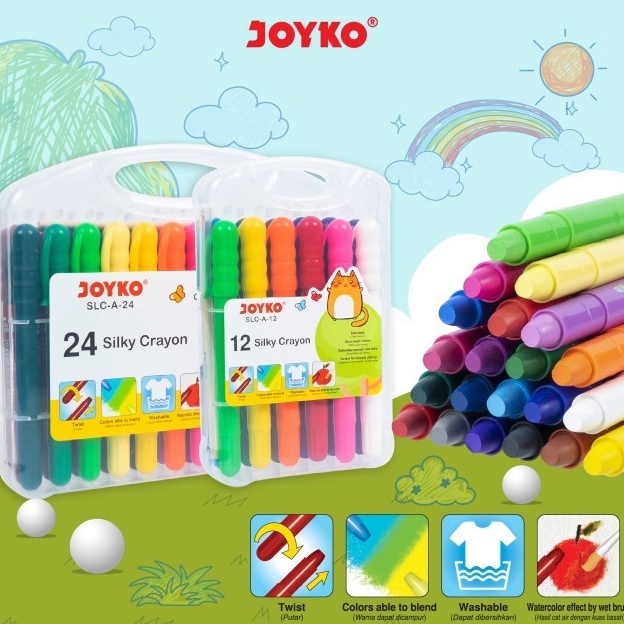 

Silky Crayon Halus Joyko SLCA Warna Colors KODE S1I2