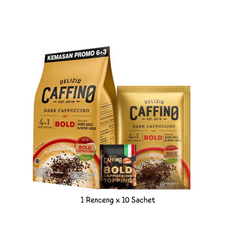 

1 Renceng 10 Sachet Caffino Bold Dark Cappucino - Savoria Kopi Sachet Instan