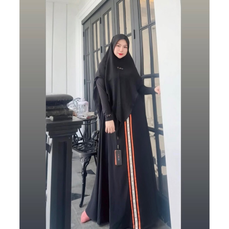 [SALE] SET GAMIS & KHIMAR KD LIST SISESA ORANGE