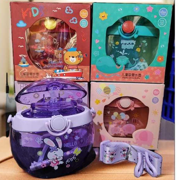 Botol Air Minum Anak Model Gepeng Bulat Karakter