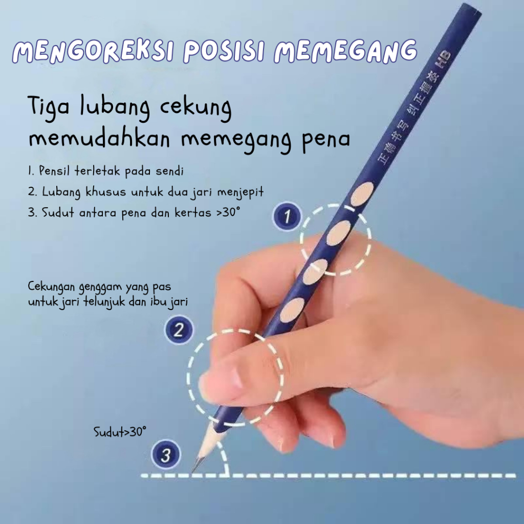 

Ay00! DOREMI 12-50PCS Graphite Pencil HB / Pensil Kayu HB Isi /Koreksi Pensil Lubang / Desain