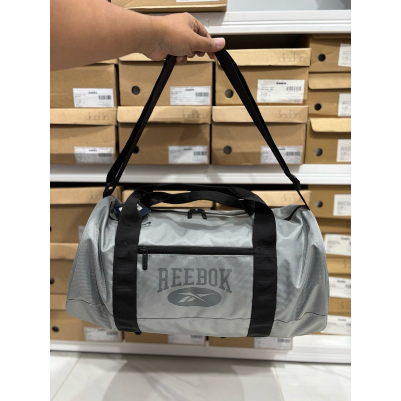 TAS REEBOK JUSTIN BAG LIGHT GREY TAS FITNESS DUFFLE BAG TRAVEL TAS SERBAGUNA ORIGINAL