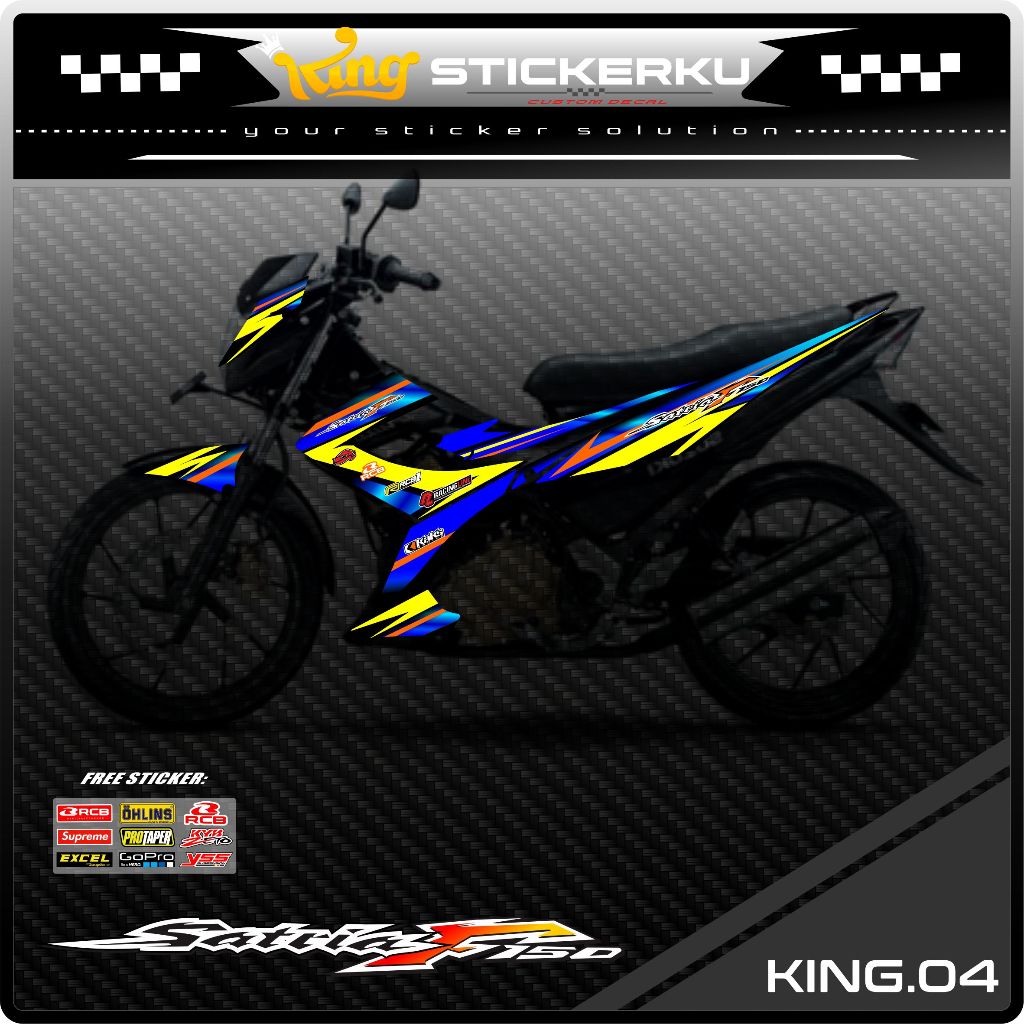 Stiker Sticker Striping Satria FU 2014 - Striping Variasi Satria FU 2014 Desain Racing. KS.04