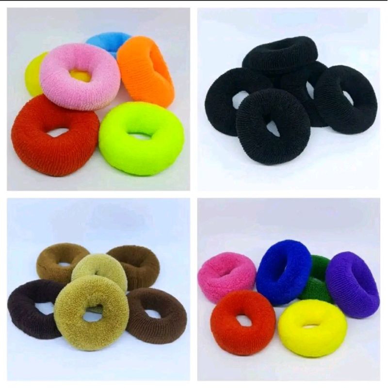 Kunciran Donat jumbo. mix warna 6 pcs, /Kunciran hijab terbaru, /Cemol hijab donat, /Kunciran donat 