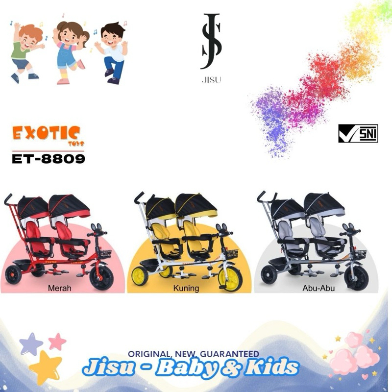 EXOTIC TRICYCLE ET-8809 ( TWINS ) Sepeda Anak