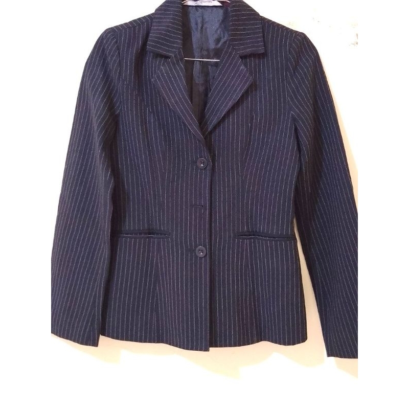 Blazer Hitam garis preloved