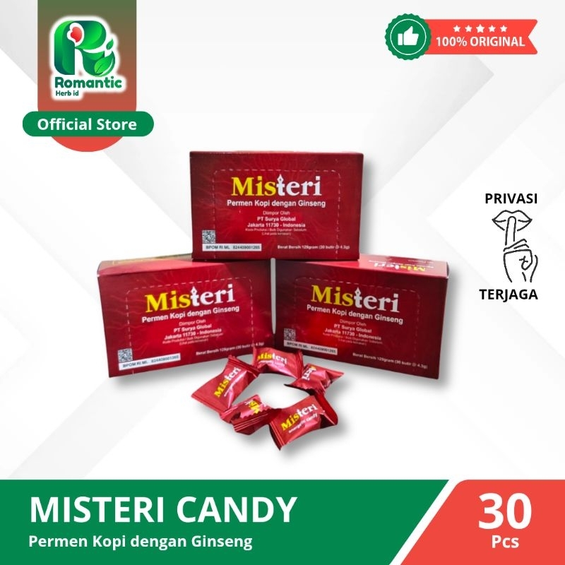 Permen Misteri Candy Original | Permen Kopi dengan Ginseng 1 Box 30 Pcs | Permen Kuat Tahan Lama | P