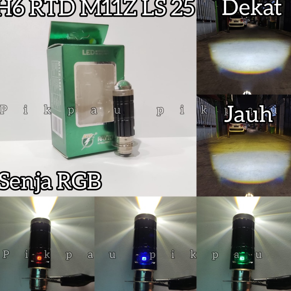 KODE I49K Lampu Utama H6 RTD Rayton M11Z LS25LS1 Senja RGB Light LED Laser High Low full Aluminium