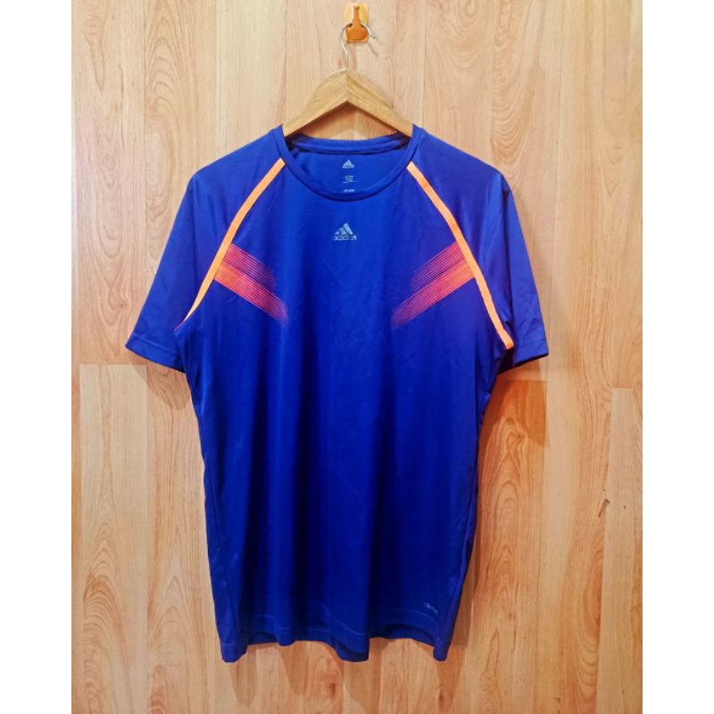 Jersey Olahraga warna biru, adidas sport, Second